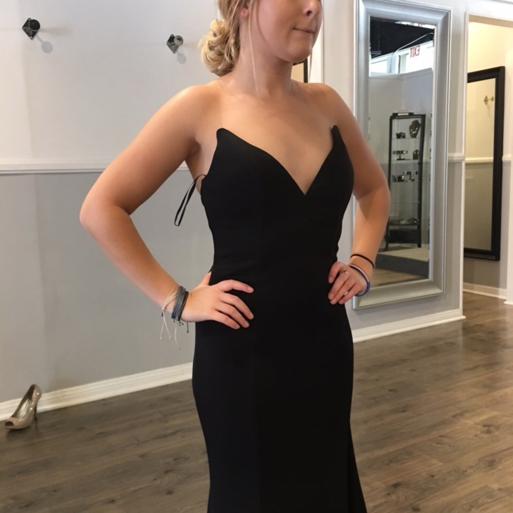 black strapless prom dress. size 0/2